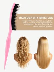 3 Pieces Pick Teasing Combs Hair Brush Set Includes Carbon Lift With Metal Prong, Three-Row Comb, The Curved Design Better Follows The Contours Of The Head, Rat Tail Comb Can Work With Your Hairdryer, Help You Section And Separate The Hair Quickly - Multicolor - View 5