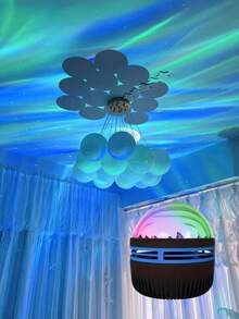 [Aurora Night Light] 1pc Aurora LED Projection Night Light USB Powered Multicolor Northern Lights Projector With Remote Control, Adjustable Brightness - Suitable For Bedroom, Living Room Decoration LED Light - Multi-color light - View 7