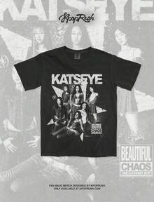 Vintage KATSEYE Beautiful Chaos Tour T-Shirt, Gabriela Tee, Eyekon Merchandise, Gift For Fans, Women's Blouses, Blouses, Casual Blouses For Women, Women's Tops, Tops, Unisex. - 黑色 - 查看 6
