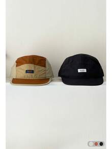 Soft Top Patchwork Color-Block Flat Brim 5-Panel Baseball Cap, Unisex Casual Versatile Sun Protection Spring New Breathable Short Brim Hat, Cycling Soft Top Baseball Cap, New Breathable Patchwork Color-Block Flat Brim Workwear Cap, Outdoor Baseball Cap For Women Spring Summer - ACE Label - View 5
