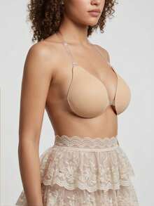 2 buah Desain Halter Perekat Diri dengan Tali Bahu Transparan, Efek Mengangkat dan Mengumpulkan - MultiWarna - View 2