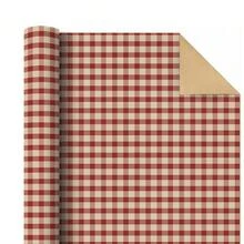 5m Rollo de papel de regalo, patrón a cuadros rojos de una sola cara, papel kraft de 43cm x 500cm, papel de regalo grueso DIY, adecuado para regalos de Navidad, regalos de Año Nuevo, regalos de cumpleaños, fiestas de novias, decoración de regalos, universal para vacaciones - Cuadros rojos - 5 m - Ver 9
