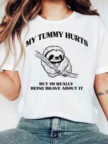 Women's Casual Short-Sleeved T-Shirt, Comfortable And Well-Fitting, Ideal For Matching With Friends, Essential For Outdoor Travel, Women's T-Shirt, Spring And Summer T-Shirt. - 白色 - 查看 1