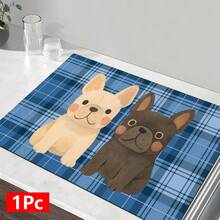1pc Home Decor, Cute French Bulldog Pattern Absorbent Dish Drying Mat, Espresso Machine Countertop Pad, Sink Drain Mat, Soft Faucet Pad, Bathroom Cup Mat, Kitchen & Bathroom Accessories - Multicolor - View 12