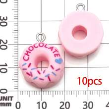 10/24 chiếc mặt dây chuyền hình bánh donut bằng nhựa, mặt dây chuyền hình bánh donut dễ thương kiểu Kawaii, phụ kiện trang sức DIY cho vòng tay, vòng cổ, bông tai, đồ dùng thủ công 19x23mm - mặt dây chuyền - Xem 11