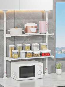 Organizador de estantería ajustable para ventana de fregadero de cocina, estante extensible independiente sin necesidad de taladrar - Ver 6