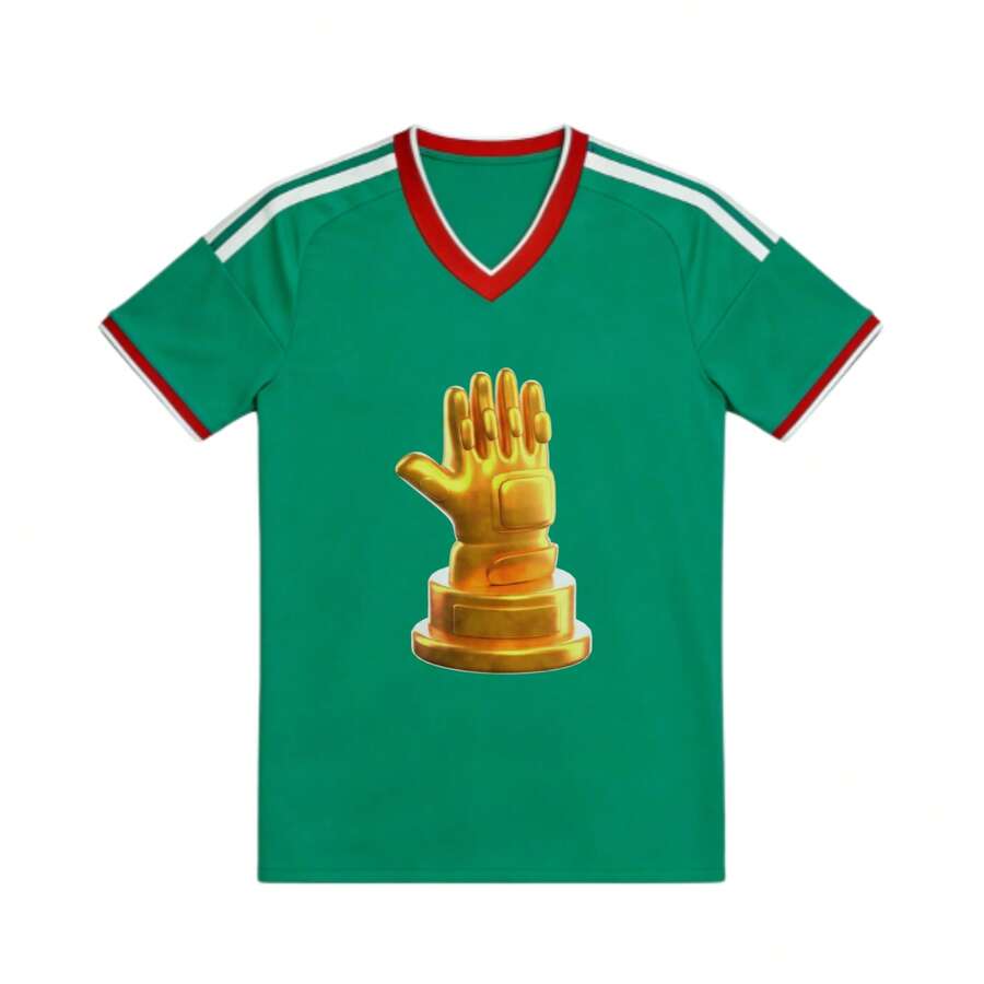 Camiseta de fútbol Trofeo Emblema de Mano Dorada - Multicolor - Ver 1