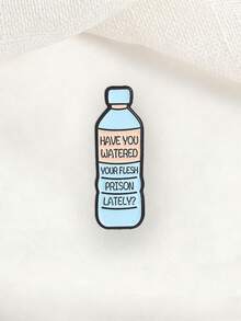 Sarcastic Hydration Reminder Brooch, Unique Accessory For Daily Use, Perfect Gift Idea, Stylish Pin For Clothing & Bags - Baby Blue - View 5
