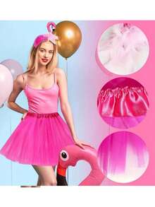 1件夏威夷派对火烈鸟头饰，火烈鸟羽毛发箍，发饰，角色扮演，摄影，嘉年华，夏威夷烧烤派对，热带派对道具，嘉年华，万圣节服装和热带主题派对 - 拍照道具 - 查看 5