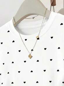 Set de 3 blusas de mujer con estampado de rayas, cuadros y gráficos, de manga corta y con efecto de cintura ceñida - Multicolor 7 - Ver 4