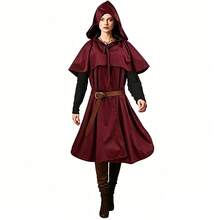Stage Dance Wear - Black Hooded Cloak Robe - View 2