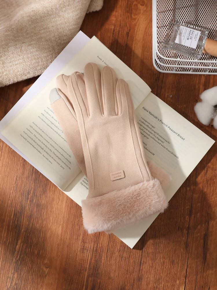 1 par de guantes gruesos y multicolor para mujer, adecuados para ciclismo, motociclismo y clima frío en otoño e invierno, esenciales para el atuendo diario - Maokou - Añade 16