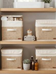 Foldable Storage Box 30x30x30 Cm – Minimalist Fabric Organizer Bin With Handles – Closet, Shelf & Home Storage - View 6