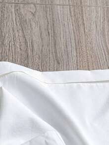 Pantalones anchos y sueltos de unicolor casuales para mujer - Blanco - Ver 4