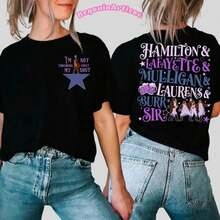 Double-Faced Hamilton Musical Comfort T-Shirt1 Colors1, Lafayette Mulligan Laurens Burr T-Shirt, Throwing My Shot T-Shirt - 白色 - 查看 5