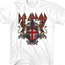 Defs Leppards 80's Metal Band Rock N Roll Defs Crests Camiseta para adultos - Blanco - Ver 1