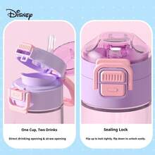 Bình nước trẻ em Disney, bình nước có ống hút kép dùng được cho học sinh tiểu học, phù hợp cho bé trai và bé gái, cốc nước mùa hè. - Nhiều màu - Xem 8