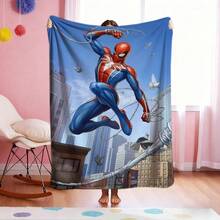 1pc S-Pider-Man Print Blanket,Retro Cartoon Style Throw Blanket,Cartoon Character Printed Blanket,All-Season Universal Nap Blanket,Character Home Decor Blanket,Modern Fashion Gift Suitable For Home Bedroom Bed Sofa Office Lunch Break Cover Picnic Blanket - Nhiều màu - Xem 3