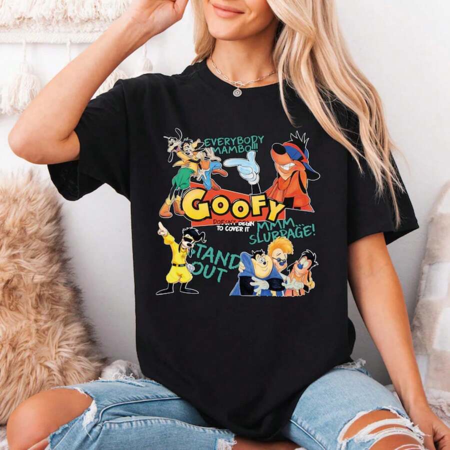 's Movie T-Shirt, Max Goof T-Shirt, Bobby Zimmeruski T-Shirt, Everybody Mambo Hoodie, Matching Sweatshirt For Family Vacation At Disneyland11 - 黑色 - 查看 1