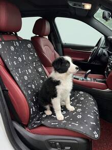 Alfombrilla para mascota de doble capa resistente al desgaste con patrón de tela Oxford para asiento de pasajero de coche - Multicolor - Ver 9