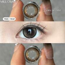 MILLCREEK MILL CREEK 1副/2片装棕色一次性水凝胶隐形眼镜，直径14.5毫米，在欧美地区广受欢迎，适合万圣节、情人节和约会等场合。 - 咖啡棕 - 查看 5