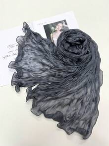 1条纯色休闲舒适优雅经典春秋季新款多功能沙滩/防晒时尚女士围巾，旅行必备，假日佳品 - 彩色 - 查看 38