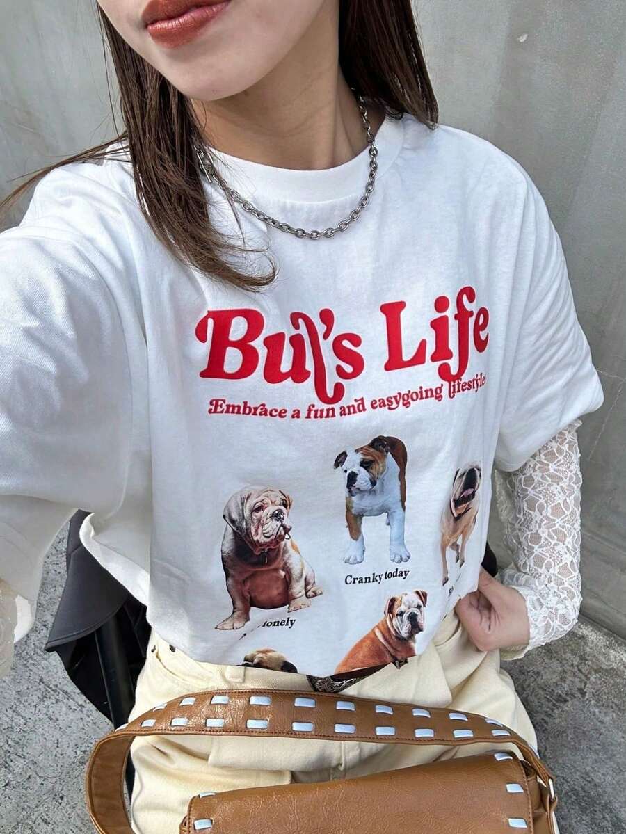 国内発送。2026年春夏新作：200g 220%コットン レディース 半袖Tシャツ、ユニセックス ゆったり クルーネック、韓国風カジュアルトップス。 - ホワイト - チェックする 1