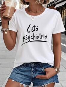 Women's Short Sleeve T-Shirt In A Fun Slovak Fashion Style - 白色 - 查看 1