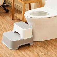 Taburete de baño para niños pequeños, para entrenamiento de orinal, taburete de inodoro, antideslizante , 2 paquetes - rosa - Ver 4