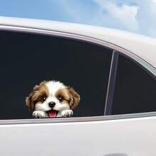 Stiker Mobil Anak Anjing Mengintip Realistis, Stiker Bodi Anak Anjing Menjulurkan Lidah dengan Bahagia, Cocok untuk Mobil, Truk, dan SUV, Dekorasi untuk Pemilik Hewan Peliharaan - 1 buah - View 7