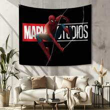 1pc Spider-Man Happy Birthday Backdrop Marvel Superhero Boy Party Decoration Cartoon Photography Background Indoor Holiday Gathering Scene Layout Cake Table Wall Tapestry Anime Fan Birthday Party Props Wall Hanging Decor - 多色 - 查看 7