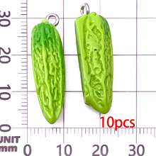 10/20 Stücke süße Harz Gemüse und Obst Charms, realistische Simulation Lebensmittel Harz Anhänger für DIY Armband Halskette Ohrringe Schmuckherstellung Handwerk Accessoires - Verschiedenfarbig - Übersicht 16