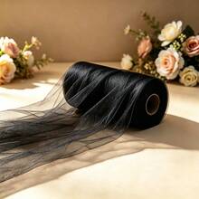 One Roll Of Black Tulle Wedding Arch Fabric, 28.31ft, 72.44ft, 148.56ft, And 296.98ft, Perfect For Wedding Decorations, Proposals, New Year's Parties, Birthday Parties, Event Backdrops, Stair Railing Decorations, DIY Crafts, Wreath Making, Bow Decorations, Bouquet Wrapping, Table Setting Decorations, Veils, Witch's Capes, Spooky Decorations - View 14