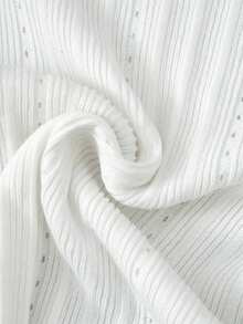 Nuevo diseño de verano Blusa de punto de cuello polo de color contrastante para mujer en blanco - Blanco - Ver 9
