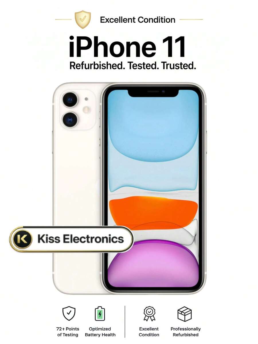 Apple IPhone 11 - Fully Unlocked Excellent - Grade A Condition Refurbished - White - View 1