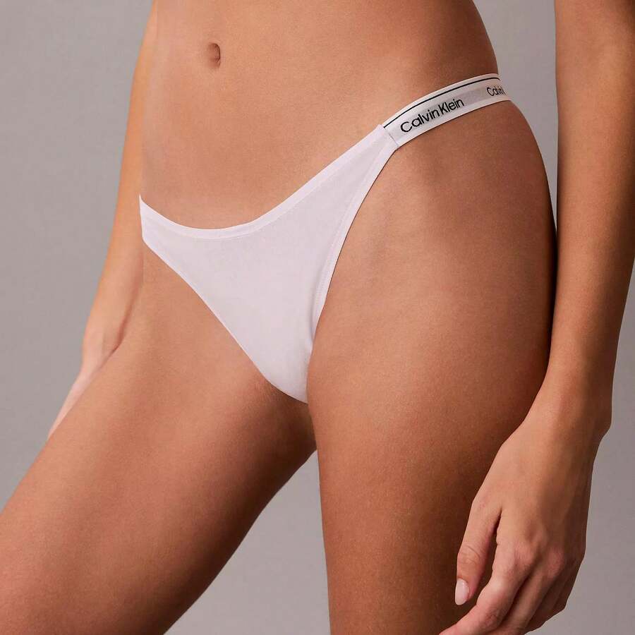 Calvin Klein Calvinklein Icon Logo Dipped String Thong Underwear Women Panties QD5157 - Hoa tử đinh hương phủ sương - Xem 1
