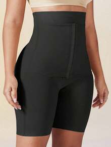 1 Piece Women's High Waist Shaper, Apricot Color, Center Snap Closure, Adjustable, Slimming Waist And Butt Lifting Effect, Flat Tummy Bodysuit, Shorts, Sexy Lingerie, Waist Trainer, High Waist Shapewear Pants - 黑色 - 查看 8