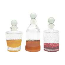 Bottle Set Of 3 Glass Bitter Bottles For Mixing Drinks Dispenser With Top Covers - 查看 6