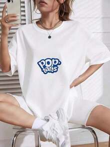 Pure Cotton Short-Sleeved T-Shirt With Pop Tarts Design, Fun And Stylish Casual Wear_199_t1 MHUH. Suitable As A Gift. Women's T-Shirt. Blouses>Elegant. Boho Chic. Soft, Breathable, And Comfortable Women's Top, Ideal For Spring, Summer, And Autumn, Perfect For Vacations, Travel, And Everyday Wear. - 白色 - 查看 1