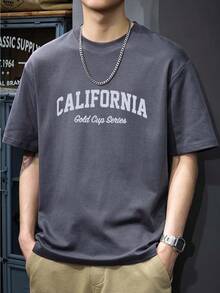Men's T-Shirt, 100% Printed, Comfortable And Simple, Solid Color, Casual Style - Black - View 11