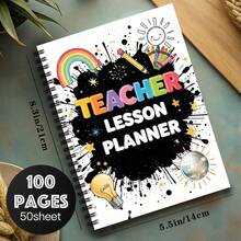 1pc Spiral Bound Teacher Lesson Planning Notebook, Back To School Theme Planner For Lesson Planning, Learning Schedule, Daily Notes, With Date Column, Quality Eye-Care Pages, Smooth Writing, Teacher Gifts | Essential For School | Learning Stationery - G - View 4