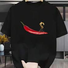 Printed T-Shirt For Men And Women - Black - View 1