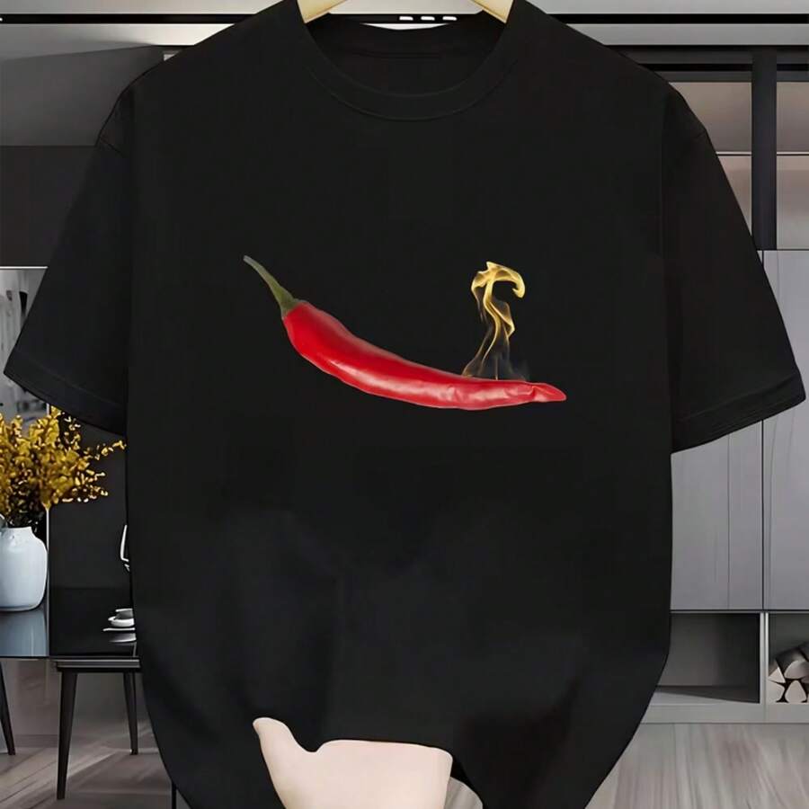Printed T-Shirt For Men And Women - Black - View 1