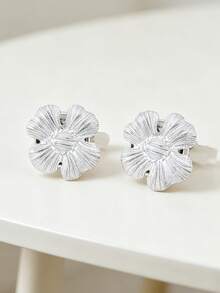 2 Pcs Fashion Flower-Shaped Women's Cufflinks, Brooches And Button Covers, Suitable For Daily And Festival Wear, Great Gifts For Friends - Multicolor - View 7