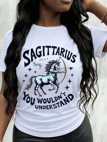 It's Something You Wouldn't Understand: Women's Zodiac Sign T-Shirt, Astrology Star Sign Graphic Tee. - 白色 - 查看 7