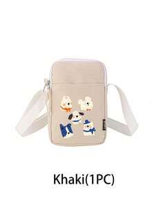 Healing Cartoon Dog Print Phone Bag With Adjustable Shoulder Strap Crossbody Bag, Multiple Colors Available, Fashionable Small Square Bag With Soft Cute Artistic Style, Macaron Color Matching, Meets Different Scene Outfit Needs. Compact And Lightweight Body, Yet Easy To Store Inside - Multicolor - View 13