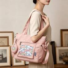 Miniso Sanrio Cinnamoroll Fruit Party Print Pink Casual Multi-Functional Large Capacity Tote Bag 2 Pieces Set With Detachable Coin Purse, Multi-Way Carry, Ideal For Work, Travel, Shopping And Everyday Use - Pink - View 3