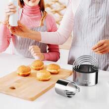 Round Cookie Cutters With Handle - Donut Hole Cookie Biscuit Cutter Set(5 Pieces/Set), Stainless Steel Circle Cutters Donut Cutter Mold Tool With Ring For Baking, Biscuits, Cakes, Sandwiches - 5件銀 - 查看 6