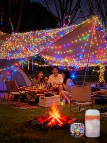 1pc USB Rechargeable Camping Light Strip, Approx. 39.3 Inches (100cm) Long, With Flashlight Function, Supports Phone Charging, 1200mAh Battery, Suitable For LED Lights Outdoor, Garden, Tent, Car, Birthday Gift, Starry Sky - Camping Lights - View 3