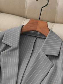 Blazer casual de unicolor para mujer - Gris - Ver 3